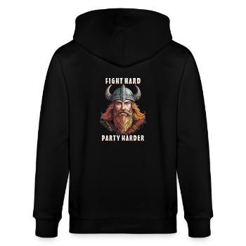 VIKING SE BATTRE DUR, FAIRE LA FÊTE PLUS FORT - Veste à capuche bio CULTIVATOR Stanley/Stella Unisexe - noir - Dos - Anna (173cm)