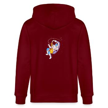 Saxophon Saxophonist - Stanley/Stella Unisex Bio-Kapuzenjacke CULTIVATOR  - Burgunderrot - Hinten - Anna (173cm)