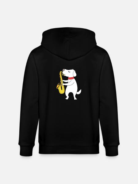 Saxophone Saxophonist - Stanley/Stella CULTIVATOR Unisex Organic Hooded Jacket - black