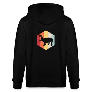 Hippopotamus - Stanley/Stella CULTIVATOR  Unisex Organic Hooded Jacket - black - Back - Anna (173cm)