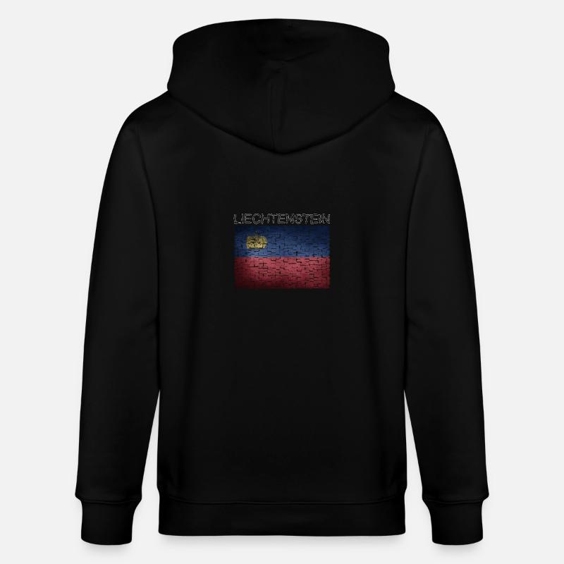 Liechtenstein Drapeau Vaduz Vacances Voyage - Veste à capuche bio CULTIVATOR Stanley/Stella Unisexe - noir