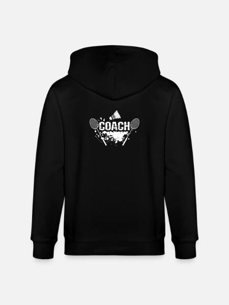 Racquet Shuttlecock Coach Badminton - Stanley/Stella CULTIVATOR Unisex Organic Hooded Jacket - black