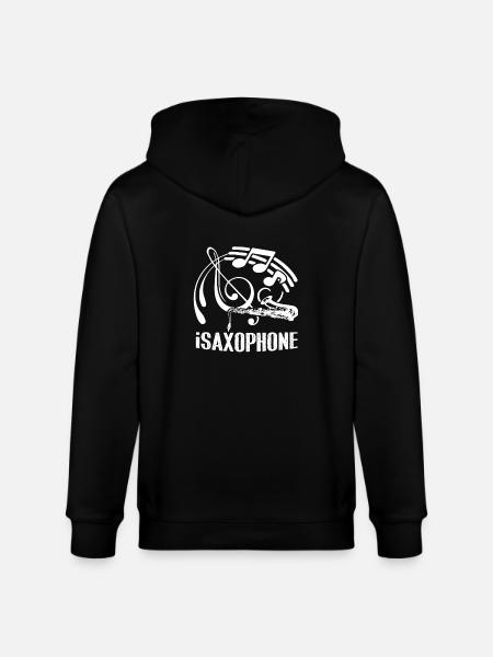Saxophone Funny Saxophone - Stanley/Stella CULTIVATOR Unisex Organic Hooded Jacket - black