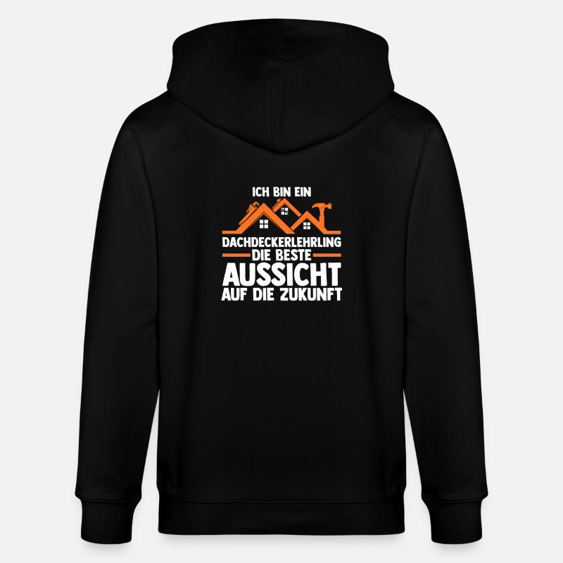 Roofing training apprentice Auzbi roofer - Stanley/Stella CULTIVATOR Unisex Organic Hooded Jacket - black