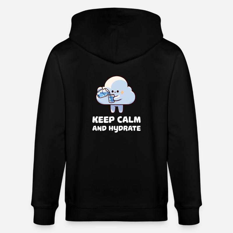 keep calm and hydrate - Stanley/Stella CULTIVATOR Unisex Organic Hooded Jacket - black