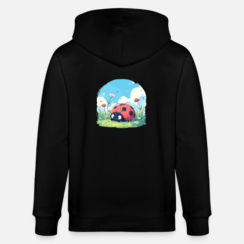 Ladybug Marienkäfer - Stanley/Stella Unisex Bio-Kapuzenjacke CULTIVATOR  - Schwarz