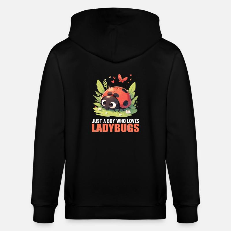 Ladybug Marienkäfer - Stanley/Stella Unisex Bio-Kapuzenjacke CULTIVATOR  - Schwarz