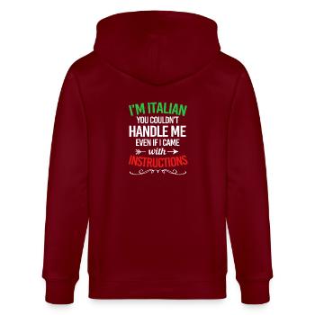 Italienisch Italia Italien - Stanley/Stella Unisex Bio-Kapuzenjacke CULTIVATOR  - Burgunderrot - Hinten - Anna (173cm)