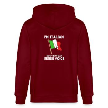 Italienisch Italia Italien - Stanley/Stella Unisex Bio-Kapuzenjacke CULTIVATOR  - Burgunderrot - Hinten - Anna (173cm)