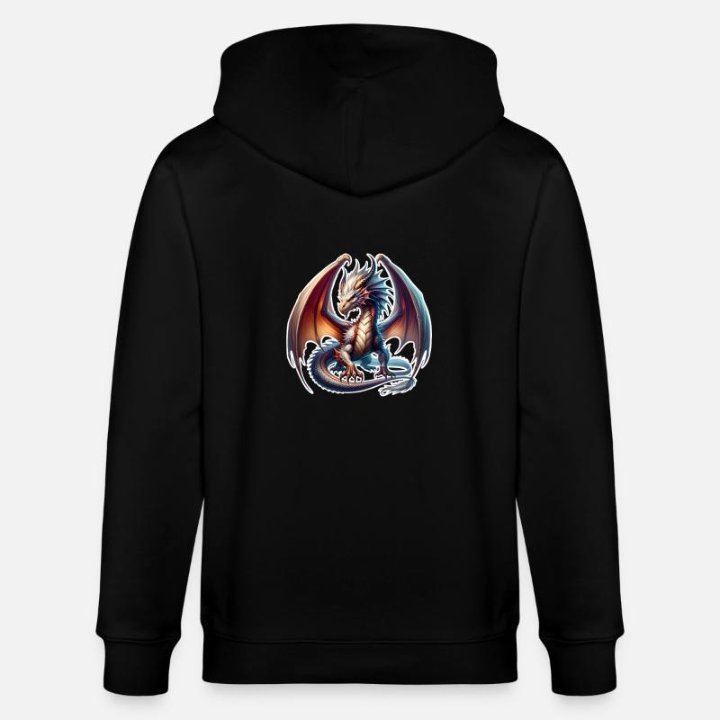 Drache - Stanley/Stella Unisex Bio-Kapuzenjacke CULTIVATOR  - Schwarz