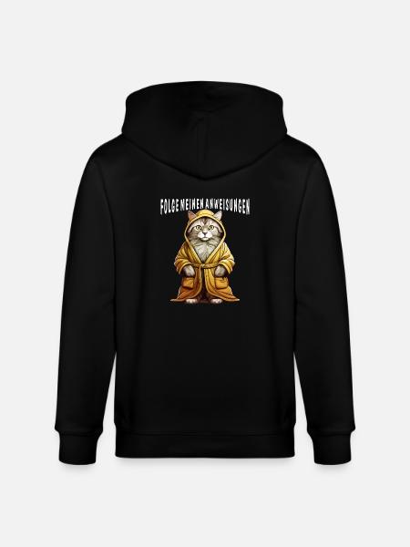 CAT BATHROBE FOLLOW MY INSTRUCTIONS - Stanley/Stella CULTIVATOR Unisex Organic Hooded Jacket - black