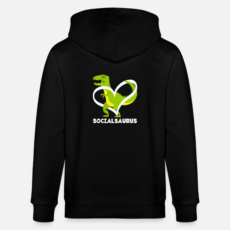 Socialsaurus Dinosaurier Herz - Stanley/Stella Unisex Bio-Kapuzenjacke CULTIVATOR  - Schwarz