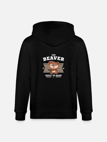 Team Beaver respects the beaver - Stanley/Stella CULTIVATOR  Unisex Organic Hooded Jacket - black