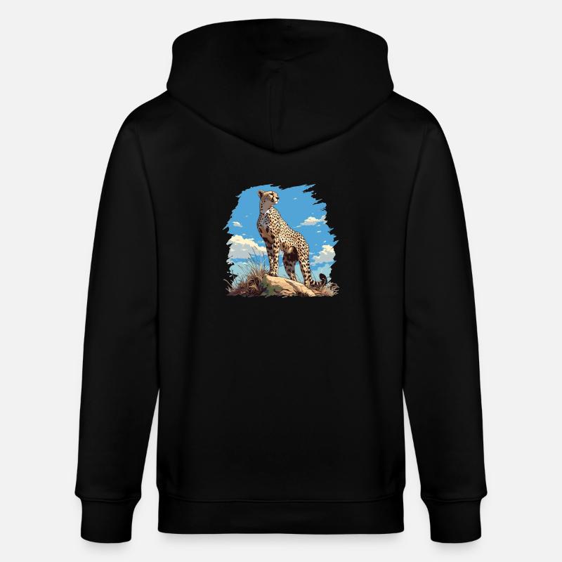 Guépard Geparde Gepard - Veste à capuche bio CULTIVATOR Stanley/Stella Unisexe - noir