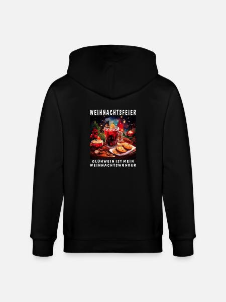WEIHNACHTSFEIER GLÜHWEIN - Stanley/Stella Unisex Bio-Kapuzenjacke CULTIVATOR  - Schwarz