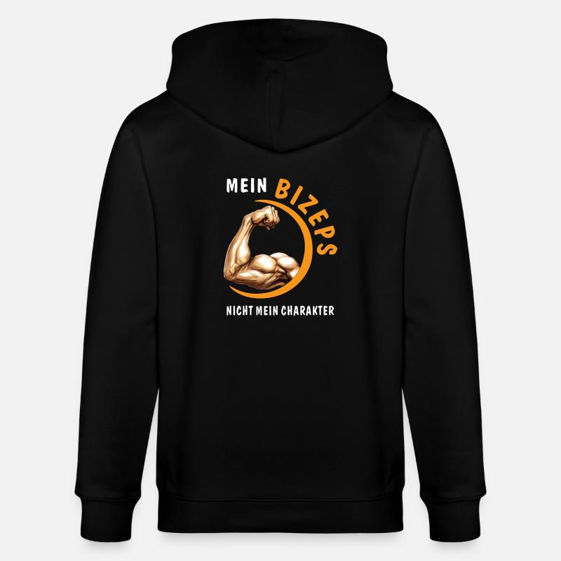 MES BICEPS, PAS MON CARACTÈRE - Veste à capuche bio CULTIVATOR Stanley/Stella Unisexe - noir