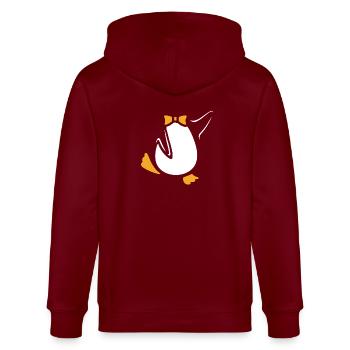 Halloween Penguin Costume Penguin - Stanley/Stella CULTIVATOR  Unisex Organic Hooded Jacket - burgundy - Back - Anna (173cm)