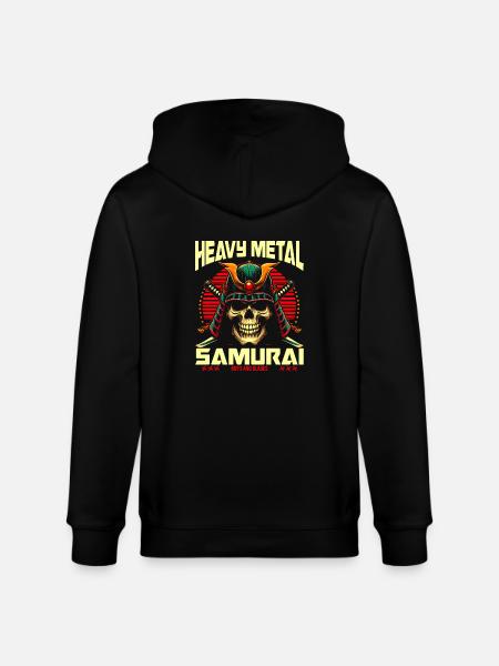 Heavy Metal Samurai Voldsom kriger af stål - Stanley/Stella økologisk unisex-hættejakke CULTIVATOR  - sort