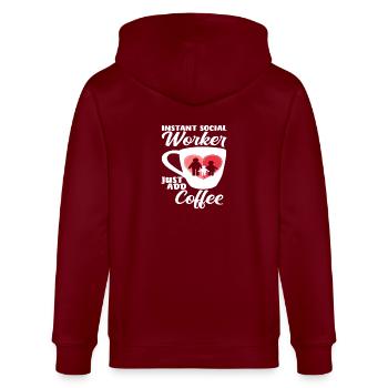 Instant Sozialarbeiter Einfach Kaffee - Stanley/Stella Unisex Bio-Kapuzenjacke CULTIVATOR  - Burgunderrot - Hinten - Anna (173cm)