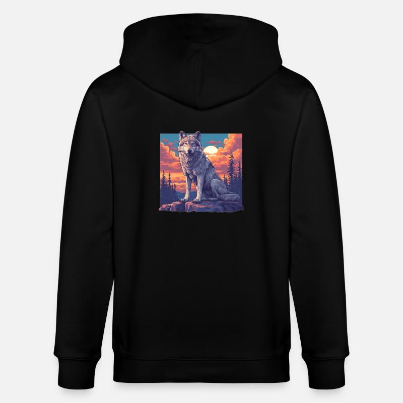 Loups Loup - Veste à capuche bio CULTIVATOR Stanley/Stella Unisexe - noir