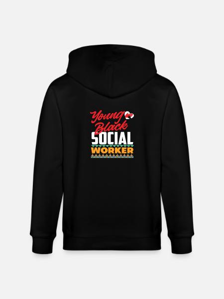 Young Black Social Workers - Stanley/Stella CULTIVATOR Unisex Organic Hooded Jacket - black