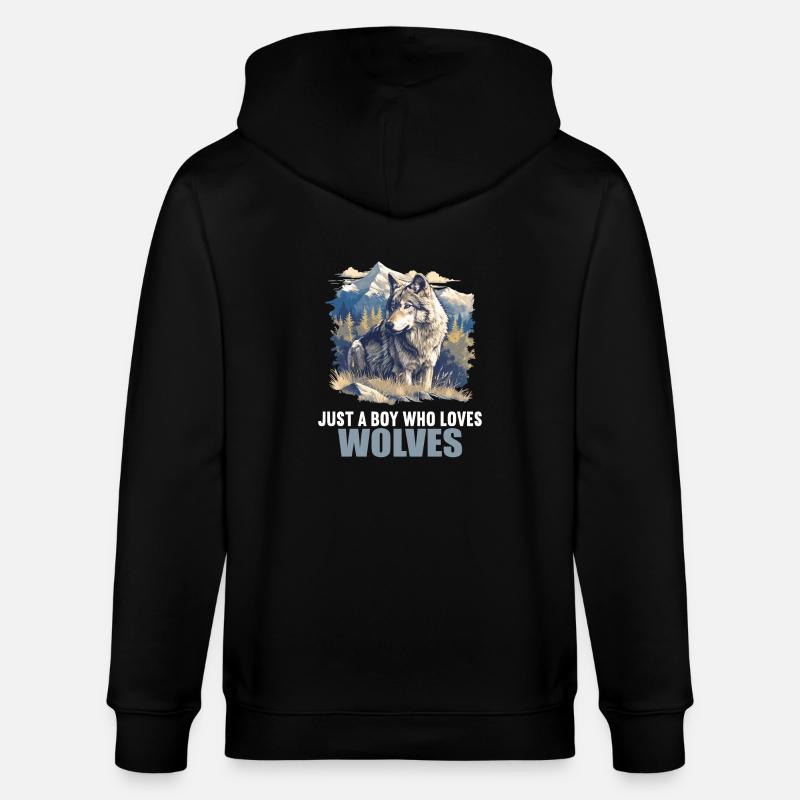 Loups Loup - Veste à capuche bio CULTIVATOR Stanley/Stella Unisexe - noir