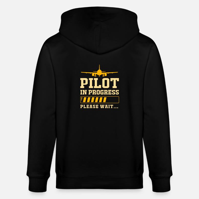 Pilot Flugzeug - Stanley/Stella Unisex Bio-Kapuzenjacke CULTIVATOR  - Schwarz