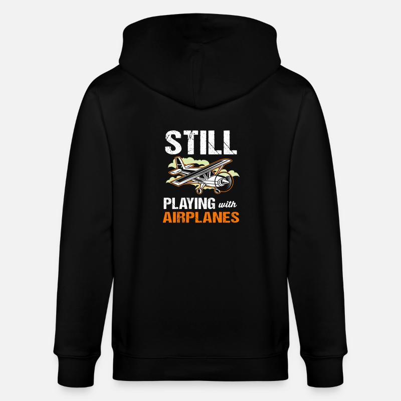 Pilot Flugzeug - Stanley/Stella Unisex Bio-Kapuzenjacke CULTIVATOR  - Schwarz