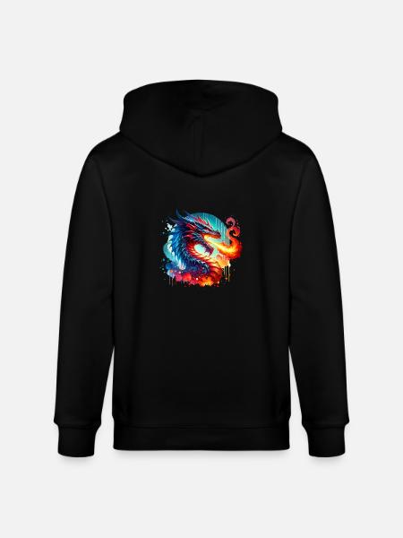 Drache - Stanley/Stella Unisex Bio-Kapuzenjacke CULTIVATOR - Schwarz
