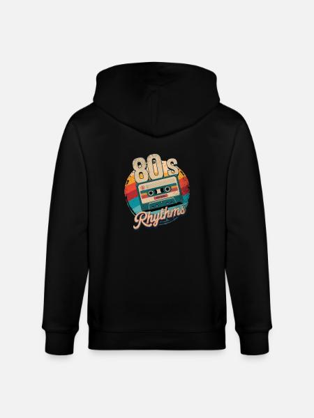 80's rhythm cassette - Stanley/Stella CULTIVATOR  Unisex Organic Hooded Jacket - black