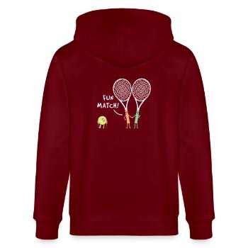 Sport Racket Fun Match Racquet Tennis - Stanley/Stella CULTIVATOR  Unisex Organic Hooded Jacket - burgundy - Back - Anna (173cm)