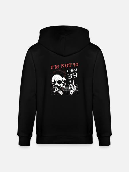 Ho 39 anni e più il dito medio - 40° compleanno - Felpa con cappuccio ecologica unisex CULTIVATOR di Stanley/Stella - nero