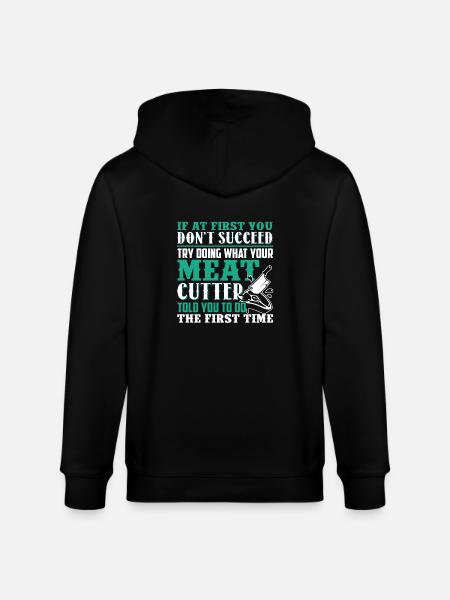 Meat Cutter Funny Meat Cutter - Stanley/Stella CULTIVATOR  Unisex Organic Hooded Jacket - black