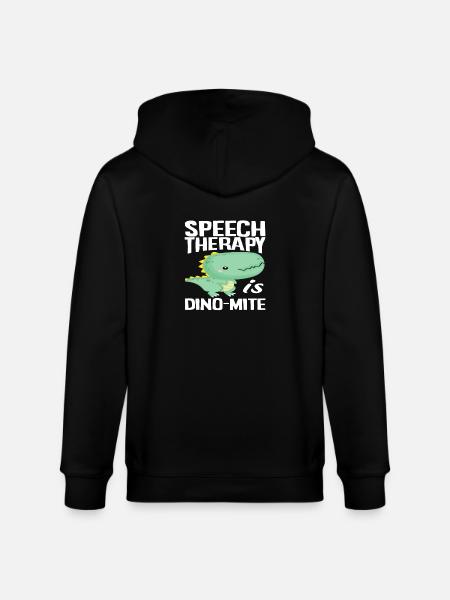 Speech therapy is dinosaur - Stanley/Stella CULTIVATOR  Unisex Organic Hooded Jacket - black