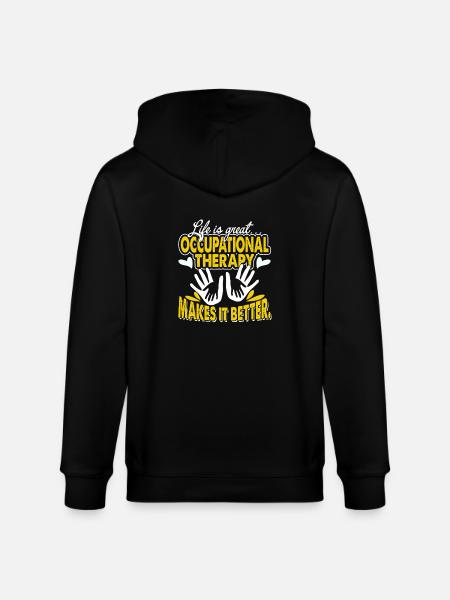 Occupational Therapy Makes Life Better - Stanley/Stella CULTIVATOR Unisex Organic Hooded Jacket - black
