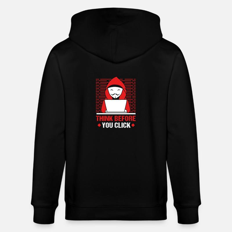 Cybersecurity Cyber Programmer Hacker - Stanley/Stella CULTIVATOR  Unisex Organic Hooded Jacket - black