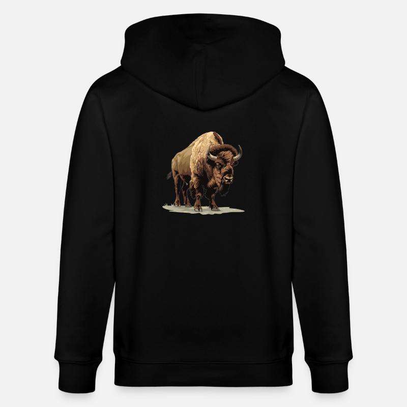 Bisons Bison - Stanley/Stella Unisex Bio-Kapuzenjacke CULTIVATOR  - Schwarz