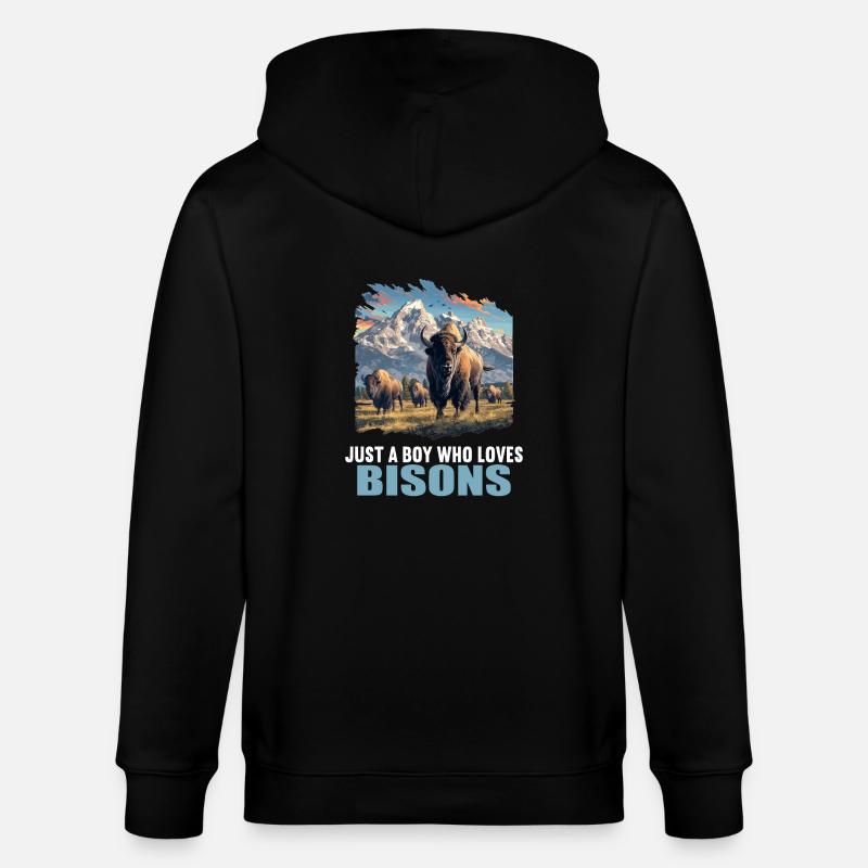 Bisons Bison - Stanley/Stella Unisex Bio-Kapuzenjacke CULTIVATOR  - Schwarz
