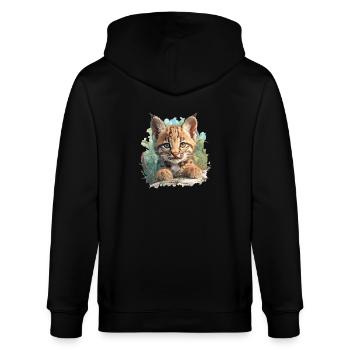 Bobcats Rotluchse Rotluchs Luchs - Stanley/Stella Unisex Bio-Kapuzenjacke CULTIVATOR  - Schwarz - Hinten - Anna (173cm)