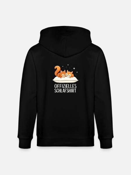 Official Sleeping Shirt Squirrel Pair - Stanley/Stella CULTIVATOR  Unisex Organic Hooded Jacket - black