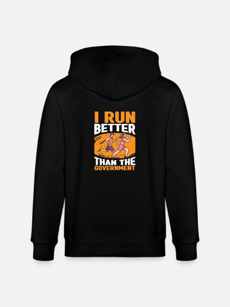 Marathon Jogging Better Than Government - Stanley/Stella CULTIVATOR  Unisex Organic Hooded Jacket - black