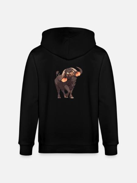 Buffalos Buffalo Büffel - Stanley/Stella CULTIVATOR  Unisex Organic Hooded Jacket - black