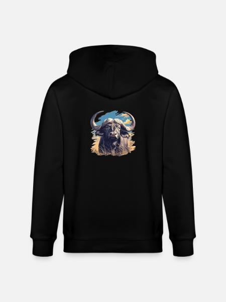 Buffalos Buffalo Büffel - Stanley/Stella CULTIVATOR  Unisex Organic Hooded Jacket - black