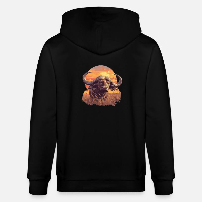 Buffles Buffalo Büffel - Veste à capuche bio CULTIVATOR Stanley/Stella Unisexe - noir