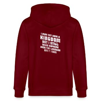 Herrschaft über Wäsche und Geschirr Hausfrau - Stanley/Stella Unisex Bio-Kapuzenjacke CULTIVATOR  - Burgunderrot - Hinten - Anna (173cm)