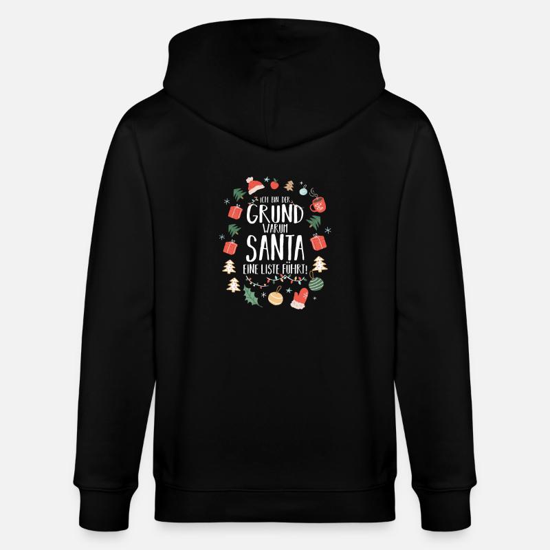 Père Noël Noël Noël - Veste à capuche bio CULTIVATOR Stanley/Stella Unisexe - noir