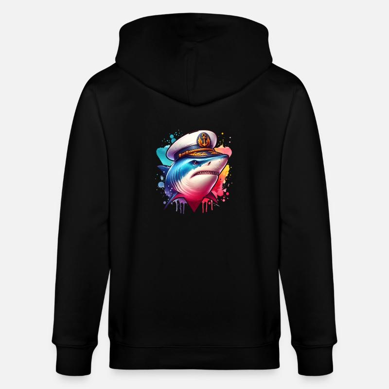 Capitaine requin - Veste à capuche bio CULTIVATOR Stanley/Stella Unisexe - noir