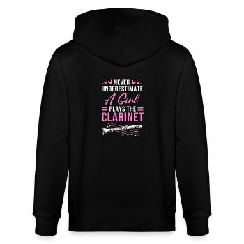 Klarinette - Stanley/Stella Unisex Bio-Kapuzenjacke CULTIVATOR  - Schwarz - Hinten - Anna (173cm)