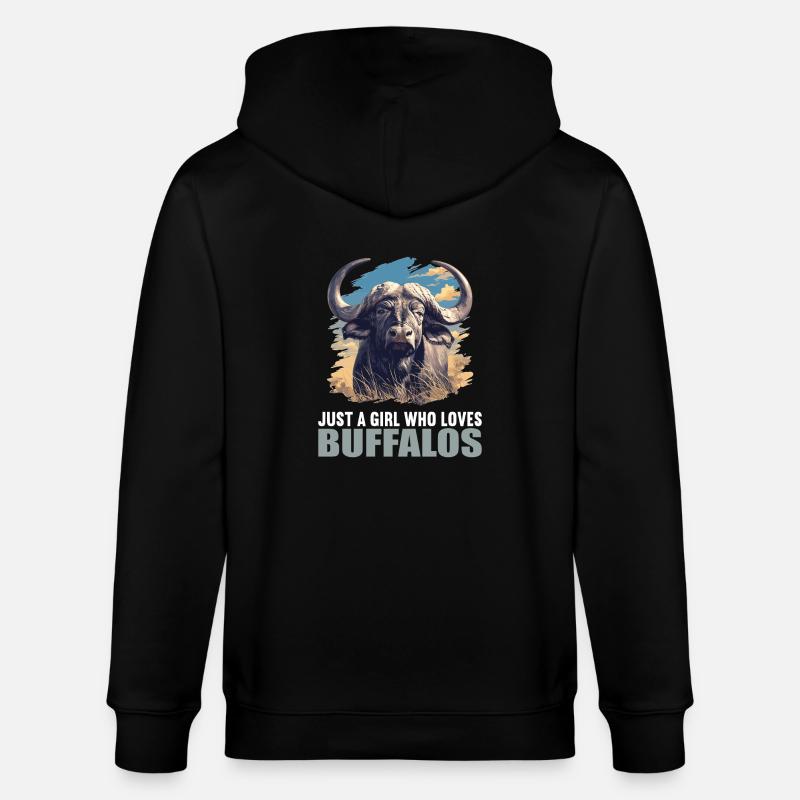 Buffles Buffalo Büffel - Veste à capuche bio CULTIVATOR Stanley/Stella Unisexe - noir