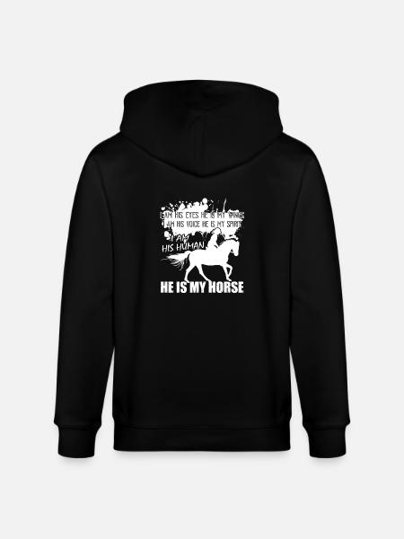He Is My Horse - Stanley/Stella CULTIVATOR  Unisex Organic Hooded Jacket - black